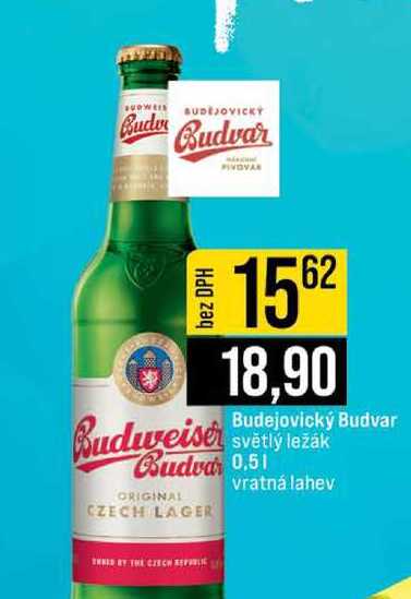 Budweiser světlý ležák Budva 0,5l