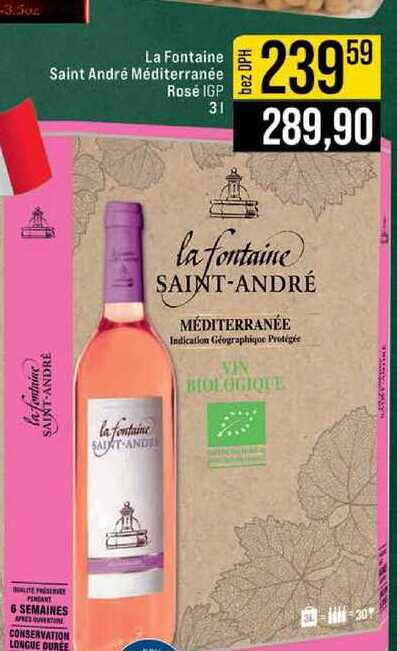 La Fontaine Saint André Méditerranée Rosé IGP 3l