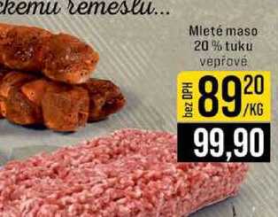 Mleté maso 20% tuku vepřové 1kg