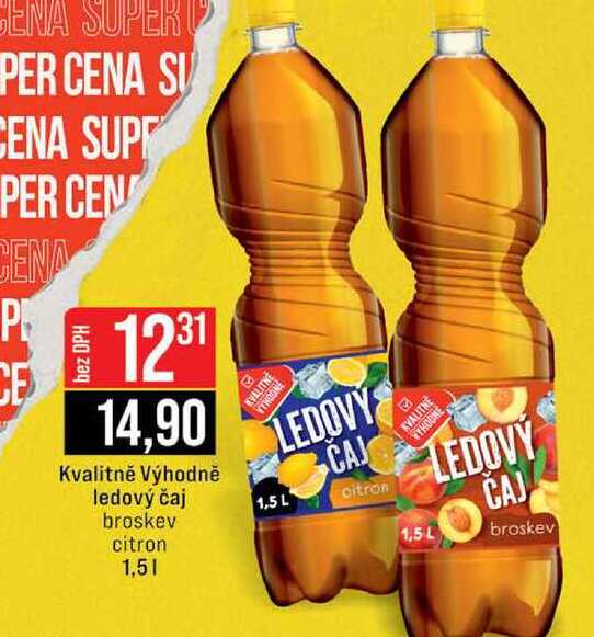 Kvalitně Výhodně ledový čaj broskev citron 1,5l