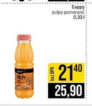 Cappy pulpy pomeranč 0,33l