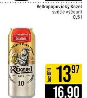Velkopopovický Kozel světlé výčepni 0,5l