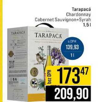 Tarapacá Chardonnay Cabernet Sauvignon+Syrah 1,5l