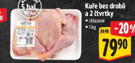 Kuře bez drobů a 2 čtvrtky, 1 kg