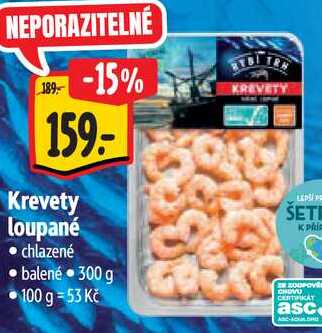 Krevety loupané, 300 g
