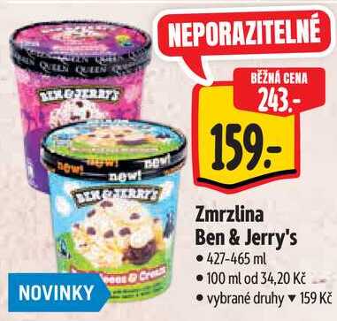 Zmrzlina Ben & Jerry's, 427-465 ml 