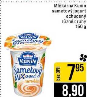 Mlékárna Kunín sametový jogurt ochucený různé druhy 150 g 
