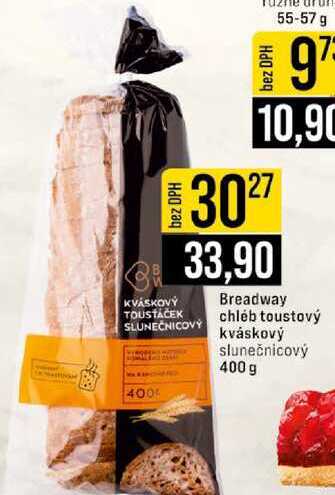 Breadway chléb toustový kváskový slunečnicový 400 g