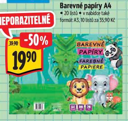 Barevné papíry A4 