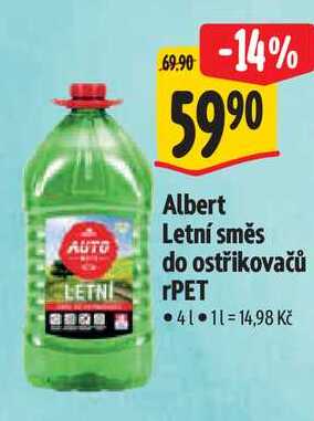 Albert Letní směs do ostřikovačů rPET, 4 l