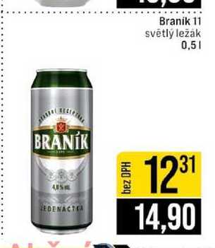Branik 11 světlý ležák 0,5l