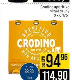 Crodino aperitivo různé druhy 3 x 0,175l