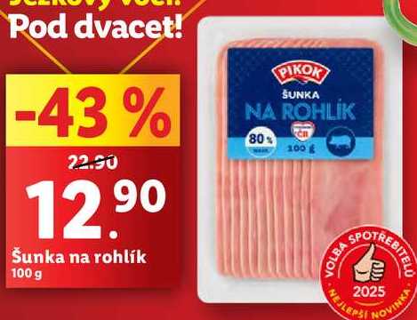 Šunka na rohlík, 100 g 