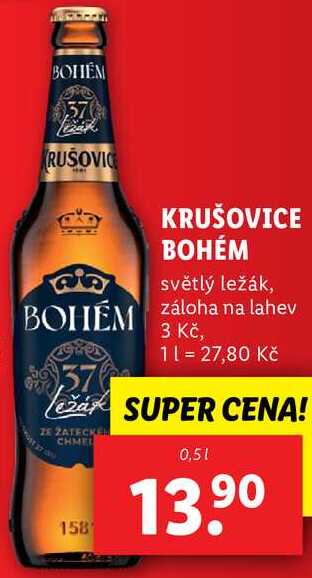 KRUŠOVICE BOHÉM, 0,5 l v akci