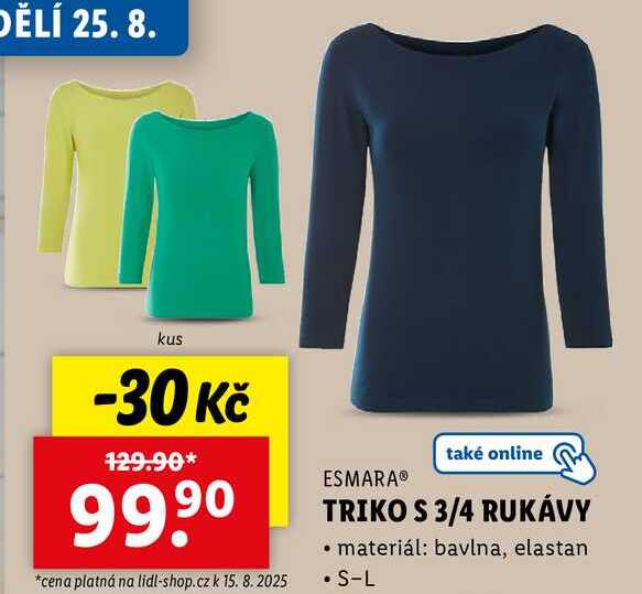 TRIKO S 3/4 RUKÁVY