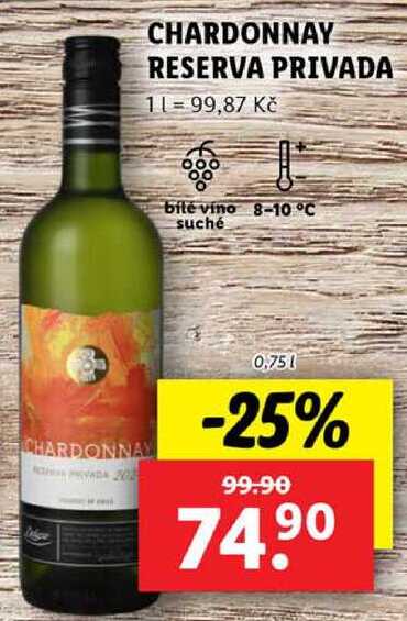 CHARDONNAY RESERVA PRIVADA, 0,75 l