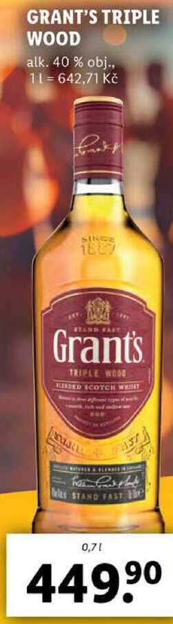 GRANT'S TRIPLE WOOD, 0,7 l