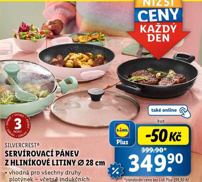 SERVÍROVACÍ PÁNEV Z HLINÍKOVÉ LITINY Ø 28 cm