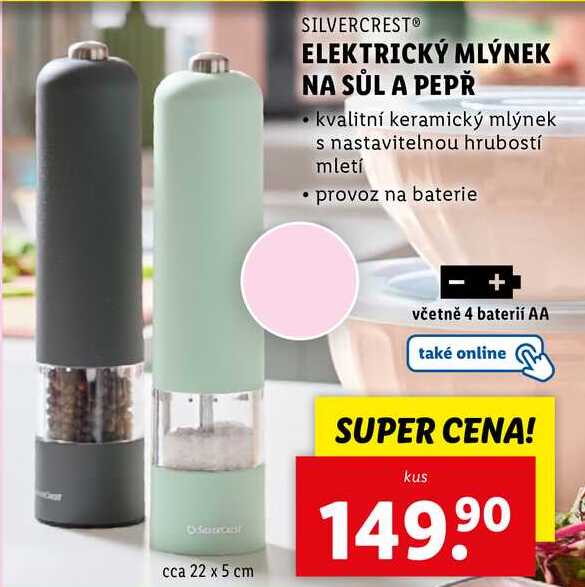ELEKTRICKÝ MLÝNEK NA SŮL A PEPŘ 