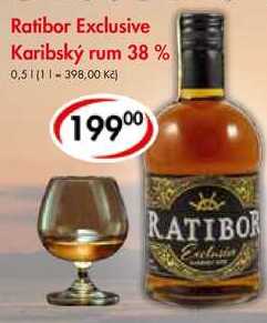 Ratibor Exclusive Karibský rum 38 %, 0,5 l 