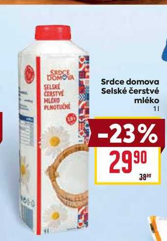 Srdce domova Selské čerstvé mléko 1l v akci