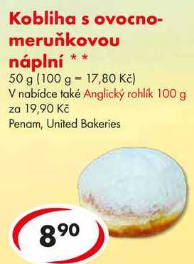 Kobliha s ovocno-meruňkovou náplní, 50 g