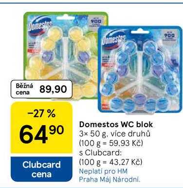 Domestos WC blok, 3x 50 g, více druhů  