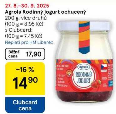 Agrola Rodinný jogurt ochucený, 200 g 