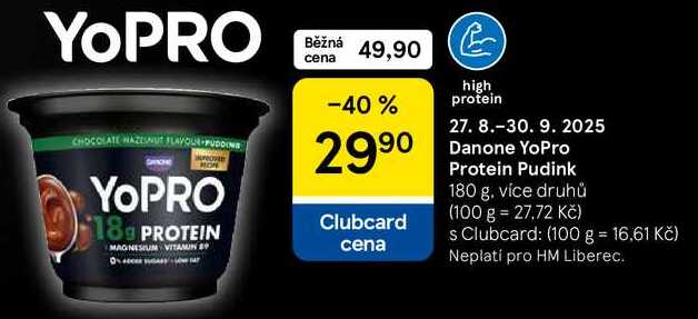 Danone YoPro Protein Pudink, 180 g, více druhů  