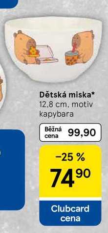 Dětská miska, 12,8 cm, motiv kapybara 