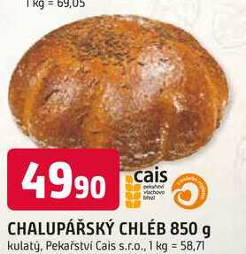 CHALUPÁŘSKÝ CHLÉB 850 g 