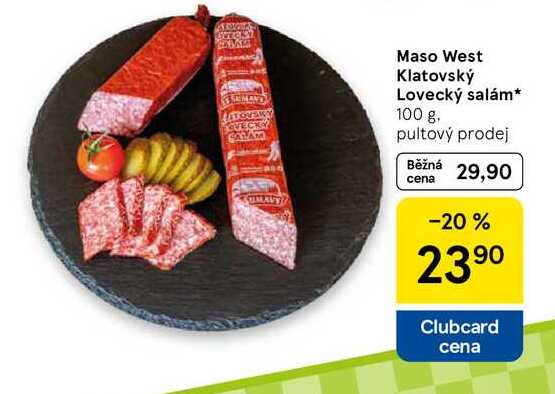 Maso West Klatovský Lovecký salám, 100 g 