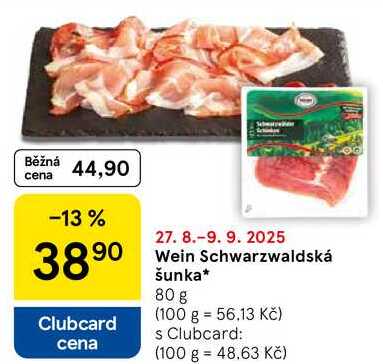 Wein Schwarzwaldská šunka, 80 g 