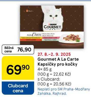 Gourmet A La Carte Kapsičky pro kočky, 4× 85 g 