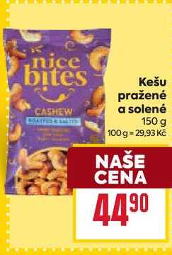 Kešu pražené a solené 150 g 