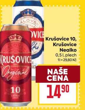 Krušovice Nealko 0,5l, plech 