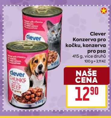 Clever Konzerva pro kočku, konzerva pro psa 415 g
