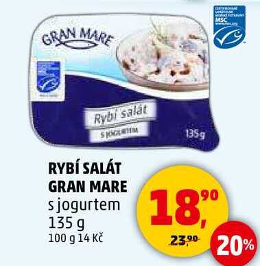 RYBÍ SALÁT GRAN MARE s jogurtem, 135 g