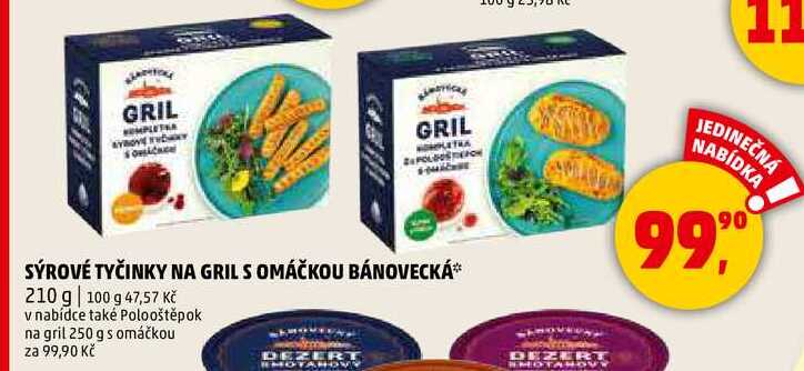 SÝROVÉ TYČINKY NA GRIL S OMÁČKOU BÁNOVECKÁ, 210 g 