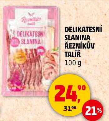 DELIKATESNÍ SLANINA ŘEZNÍKŮV TALÍŘ, 100 g  