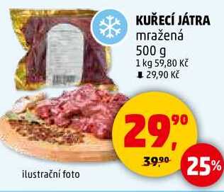 KUŘECÍ JÁTRA mražená, 500 g 