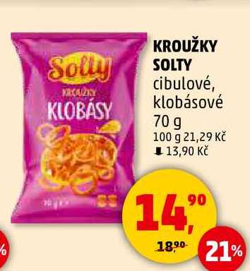 KROUŽKY SOLTY cibulové, klobásové, 70 g
