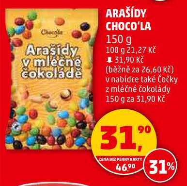 ARAŠÍDY CHOCO'LA, 150 g 