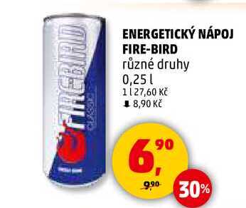 ENERGETICKÝ NÁPOJ FIRE-BIRD různé druhy, 0,25 l