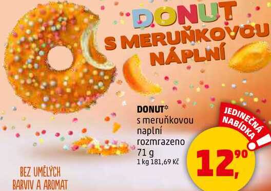 DONUT s meruňkovou naplní rozmrazeno, 71 g 
