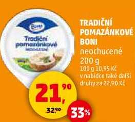 TRADIČNÍ POMAZÁNKOVÉ BONI neochucené, 200 g  