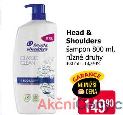 Head & Shoulders šampon 800ml, vybrané druhy