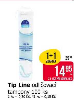 Tip Line odličovací tampony 100 ks 