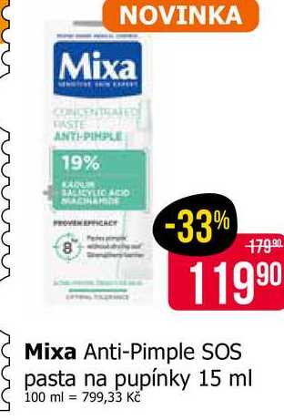 Mixa Anti-Pimple SOS pasta na pupínky 15 ml 
