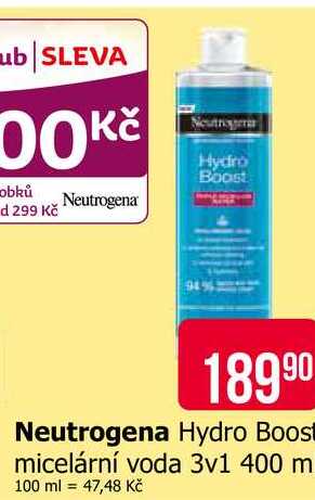 Neutrogena Hydro Boost micelární voda 3v1 400 ml